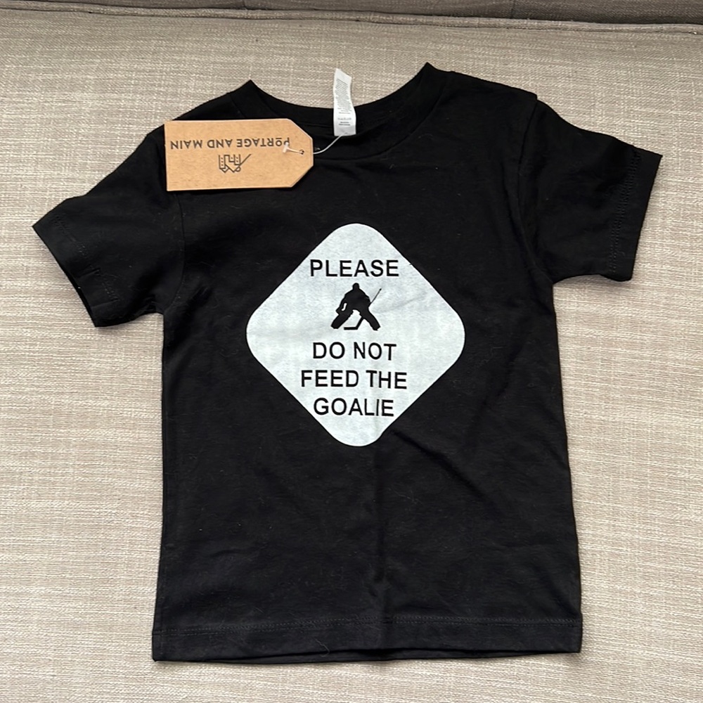 BOGO Portage and Main “do not feed the goalie” t shirt 2T